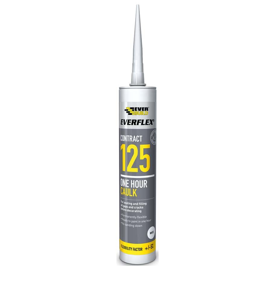 Decorator's Caulk Everbuild Everflex Contract 125 One Hour Caulk White 300ml