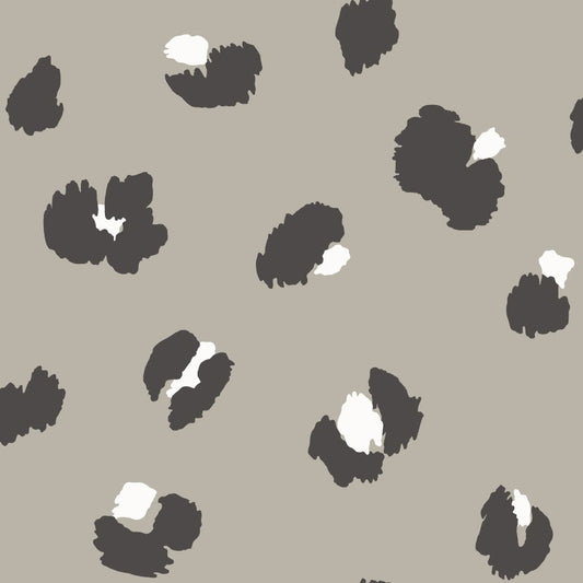 Large Leopard Spot Wallpaper Taupe