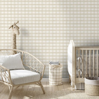 Watercolour Gingham Wallpaper