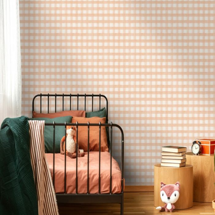 Watercolour Gingham Wallpaper