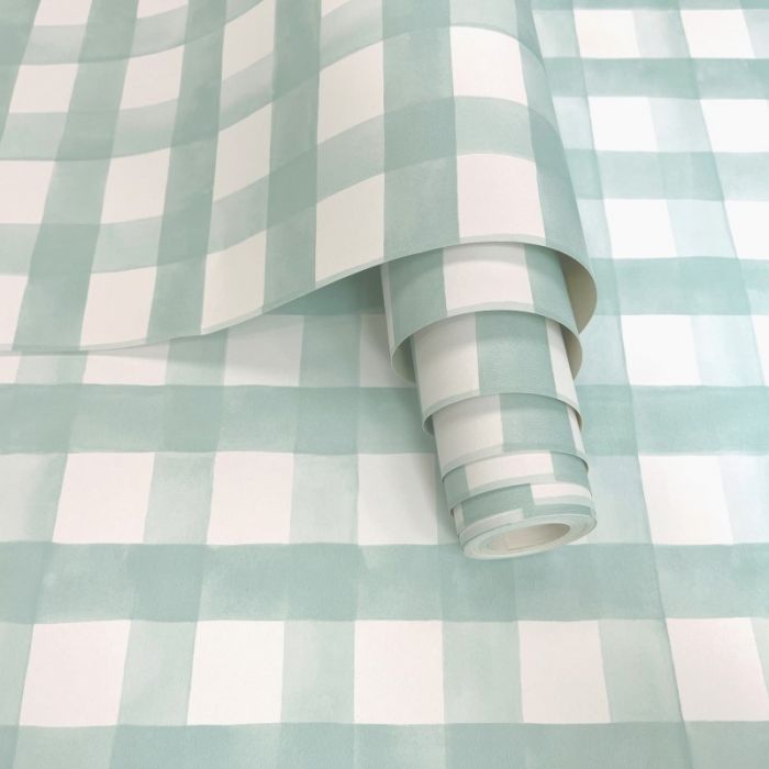 Watercolour Gingham Wallpaper