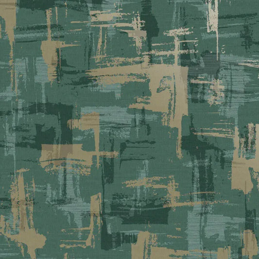 Abstract Geo Metallic Green Wallpaper Sample