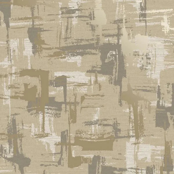 Abstract Geo Metallic Beige Wallpaper Sample