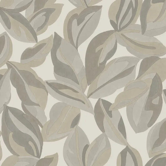 Abstract Leaf Beige Wallpaper Sample