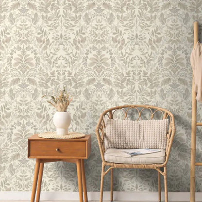 Leaf Damask Wallpaper