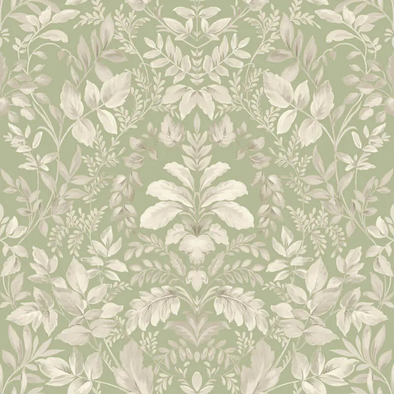 Leaf Damask Wallpaper