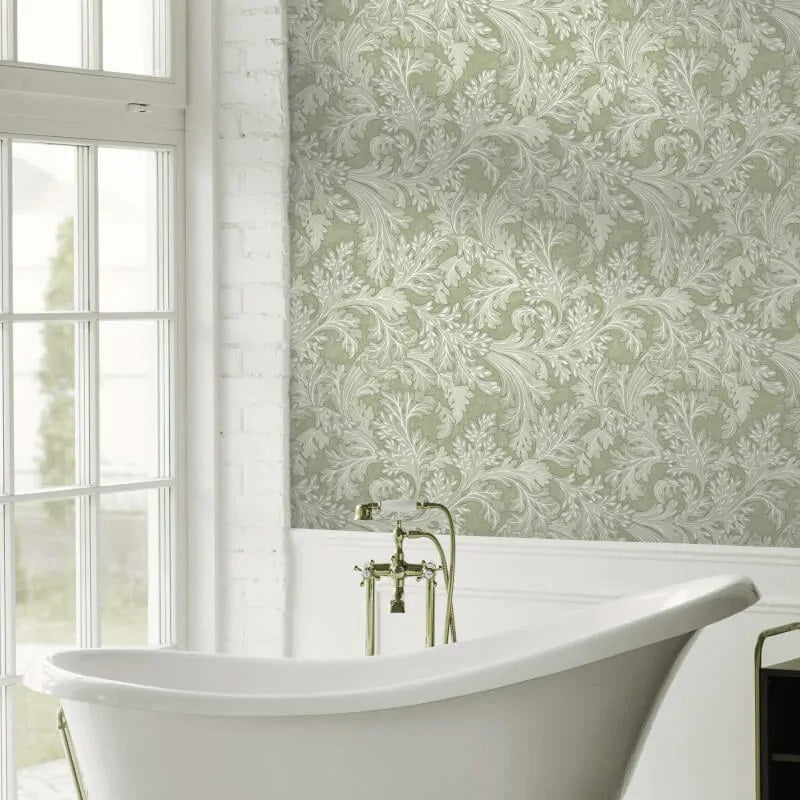 Whispering Botanical Scroll Wallpaper