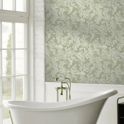 Whispering Botanical Scroll Wallpaper