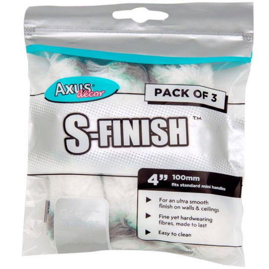 Axus Grey Series S-Finish Mini Roller 3 Pack