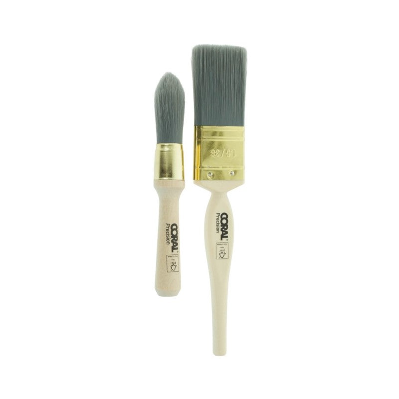 Coral Precision Furniture Paint 2 Piece Brush Set