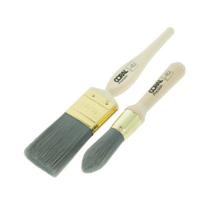 Coral Precision Furniture Paint 2 Piece Brush Set