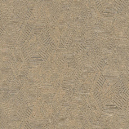 Geometric Shape Patterned Wallpaper Gold