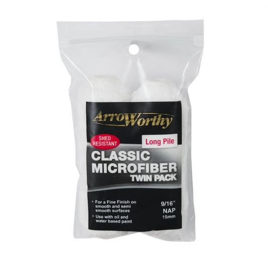 Arroworthy Classic Microfiber 4" 9/16" Mini Roller Sleeve Long Pile (Twin Pack)