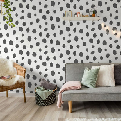 XL Dalmatian Wallpaper Black and White