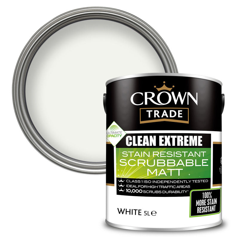 Crown Trade Clean Extreme Scrubbable Matt - White