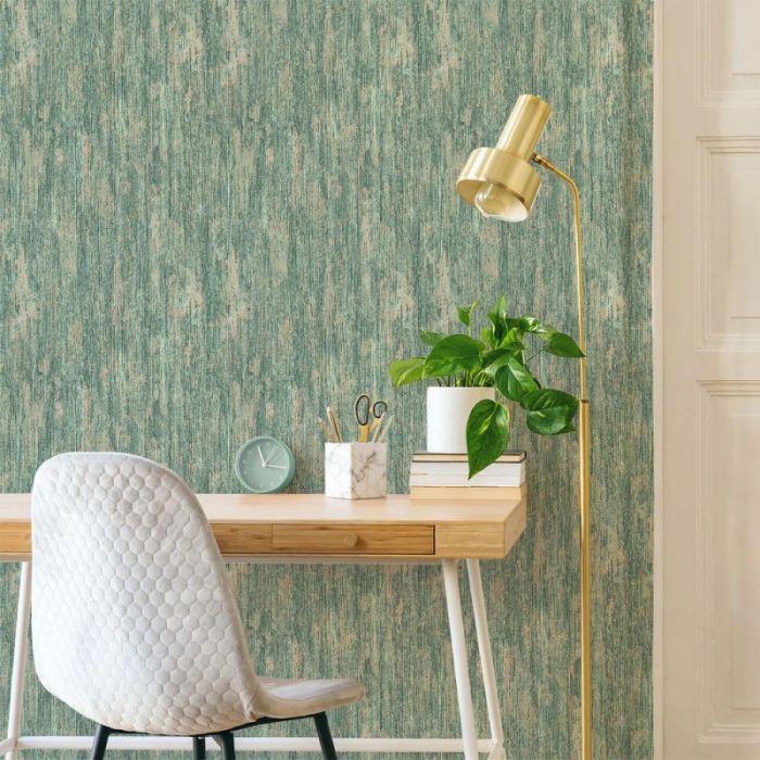 Retreat Plain Textured Metallic Wallpaper