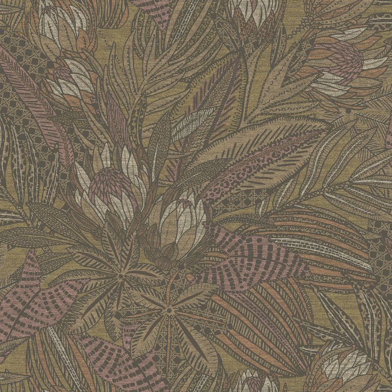 Susara Tropical Leaf Metallic Wallpaper