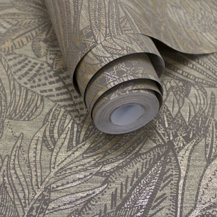 Susara Tropical Leaf Metallic Wallpaper