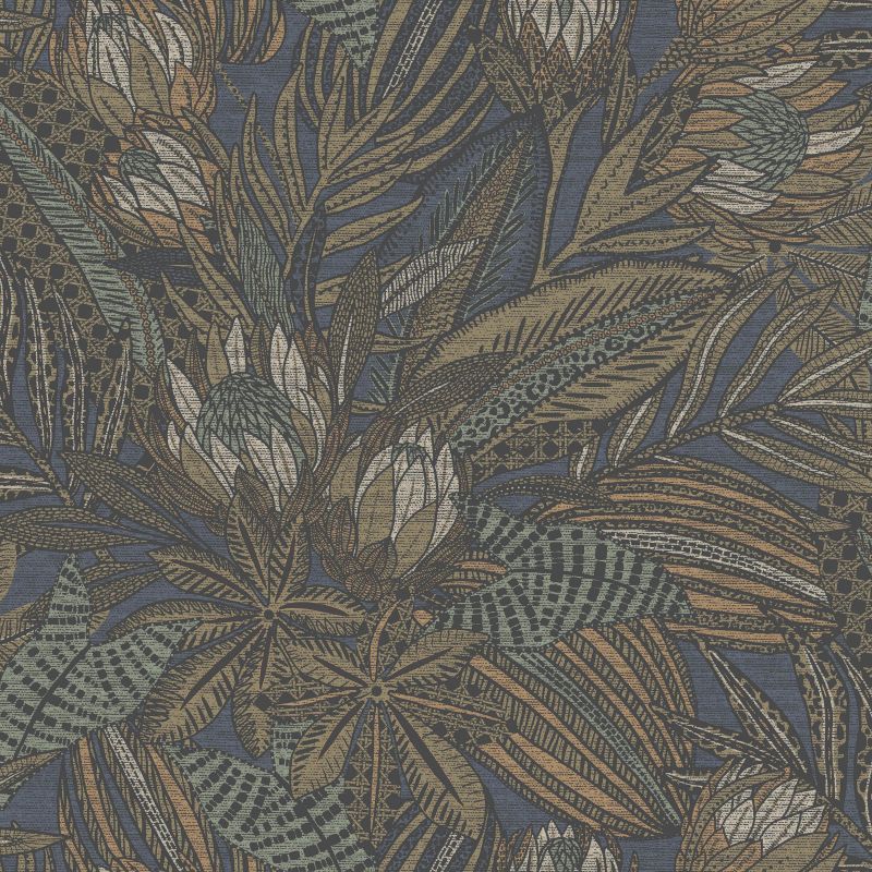 Susara Tropical Leaf Metallic Wallpaper