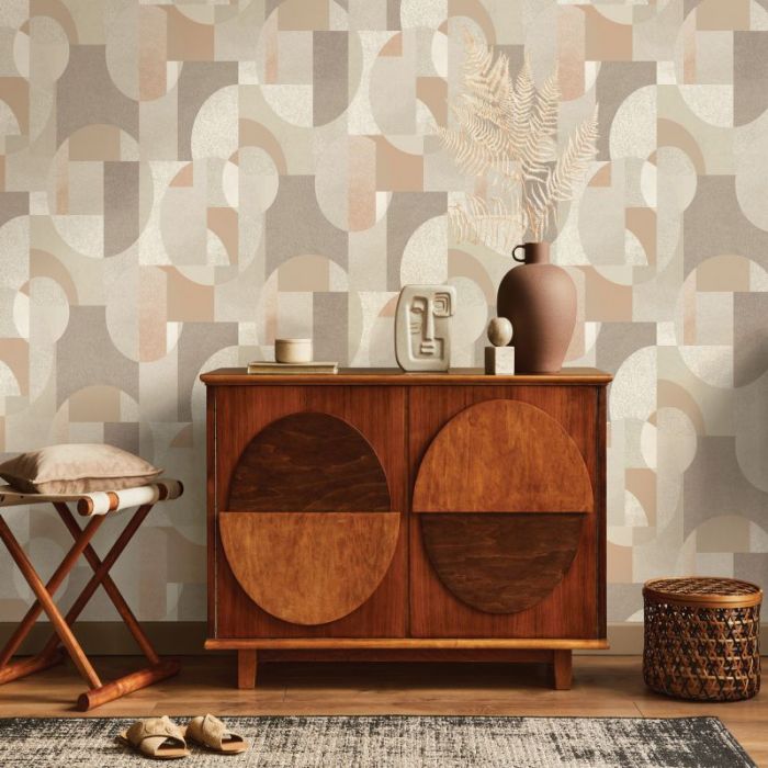 Venn Retro Geometric Printed Wallpaper