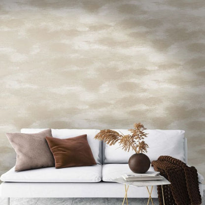 Stratus Metallic Cloud Printed Wallpaper