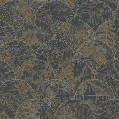 Teshio Oriental Scalloped Pattern Wallpaper