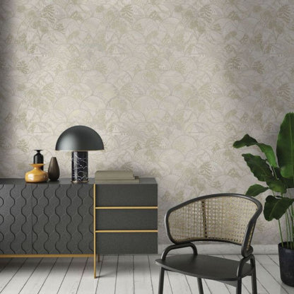 Teshio Oriental Scalloped Pattern Wallpaper