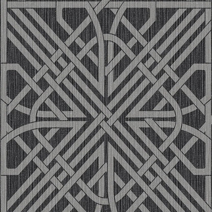 Oria Geometric Printed Glitter Wallpaper - Charcoal/Grey