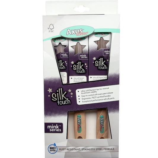 Axus Silk Touch Brush Set (Mink Series) - 3 Pack