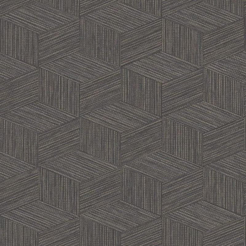 Bakau Grasscloth Metallic Wallpaper Charcoal