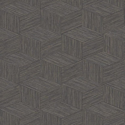 Bakau Grasscloth Metallic Wallpaper Charcoal