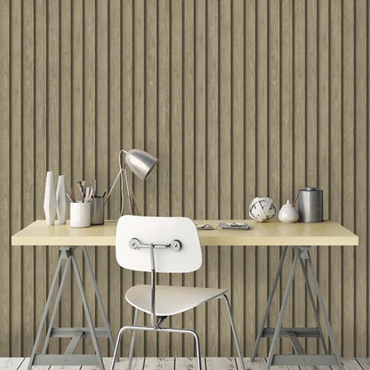 Acacia Wood Effect Striped Wallpaper