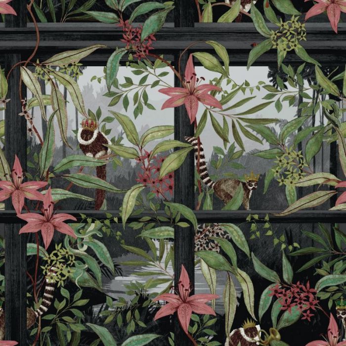 Comoro Tropical Window Design Wallpaper