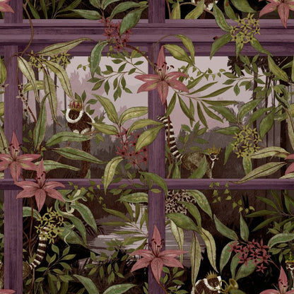 Comoro Tropical Window Design Wallpaper