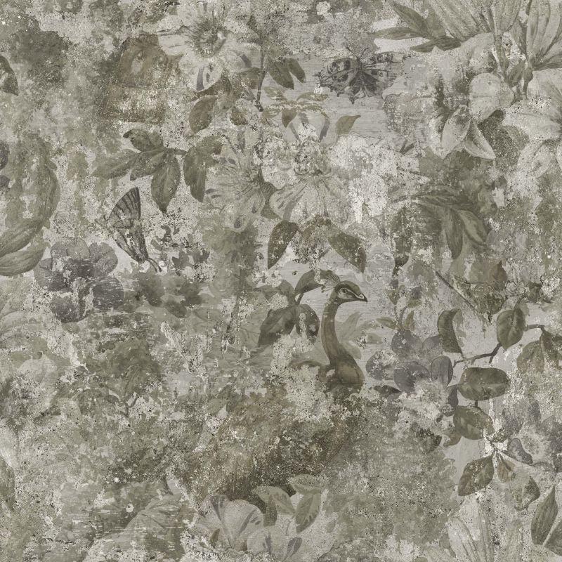 Thalia Peacock Concrete Textured Wallpaper