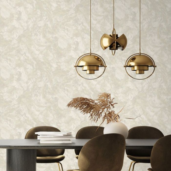 Calacatta Marble Bead  Metallic Wallpaper