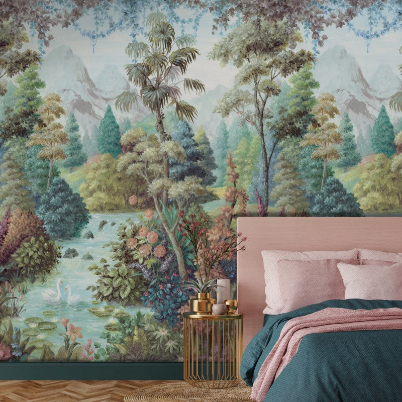 Xanadu Wild Floral Lake Mural