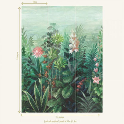 Primavera Botanical Mural Wallpaper Green