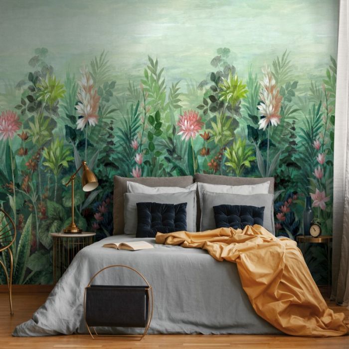 Primavera Botanical Mural Wallpaper Green