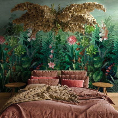 Primavera Botanical Mural Wallpaper Green