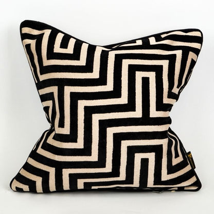 Malini Amazing Black Geometric Cushion