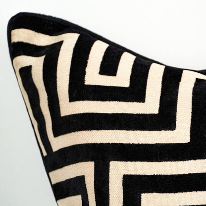 Malini Amazing Black Geometric Cushion