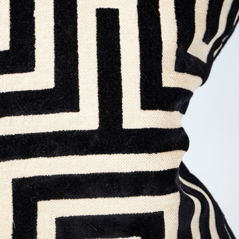 Malini Amazing Black Geometric Cushion