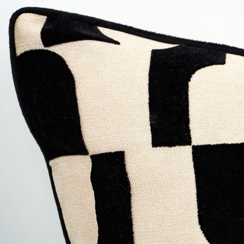 Malini Chillpill Black Geometric Cushion