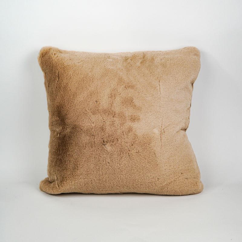 Malini Barnes Beige Faux Fur Cushion