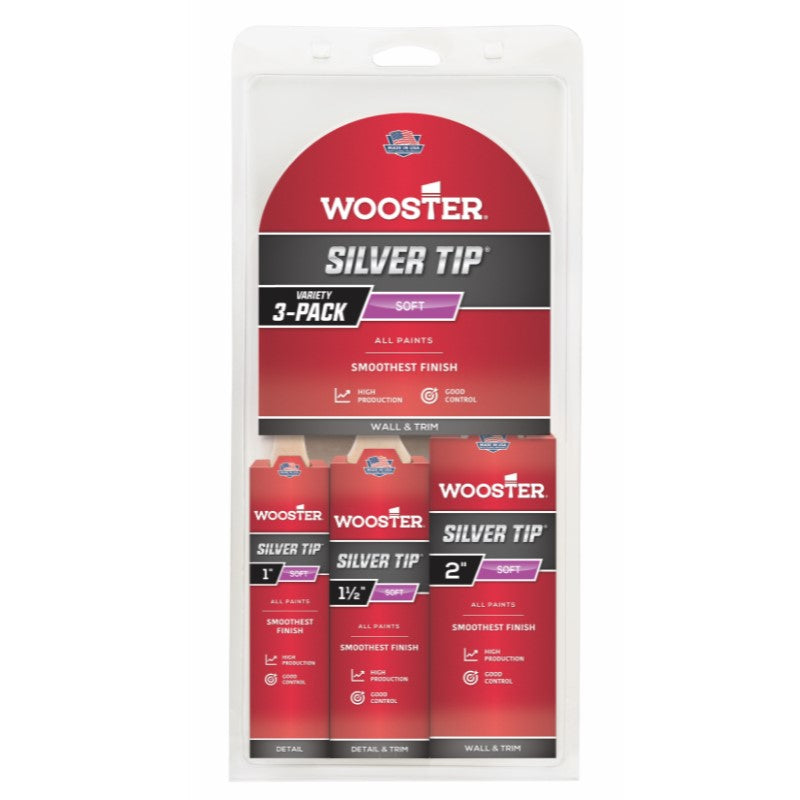 Wooster Silver Tip Varnish Brush Set - 3 Pack