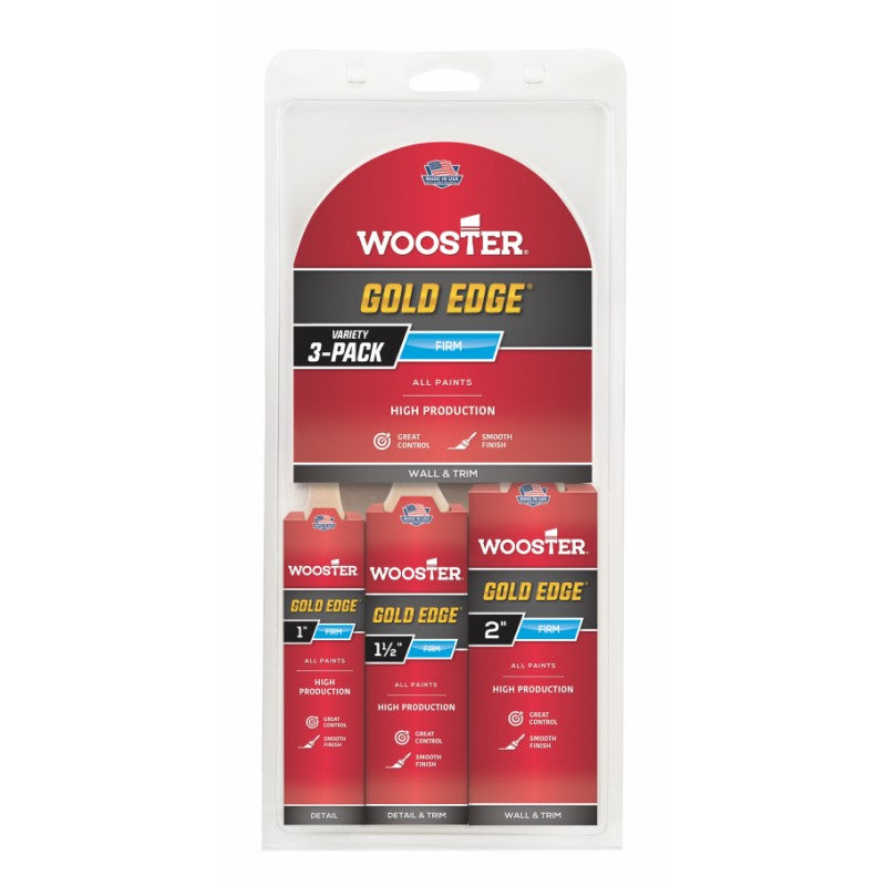 Wooster Gold Edge Varnish Paint Brush (3 Pack)