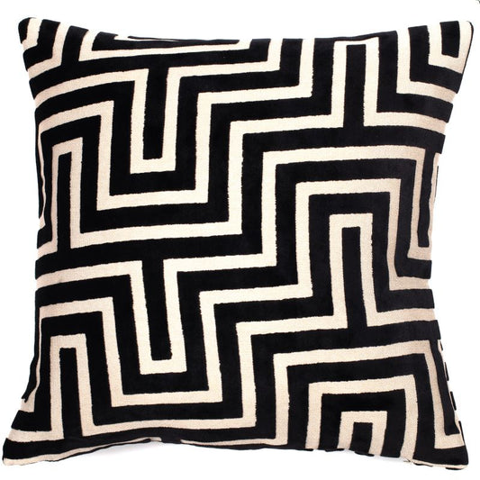 Malini Amazing Black Geometric Cushion