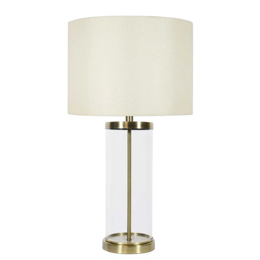 Pagazzi Adelia Ivory Antique Brass Table Lamp