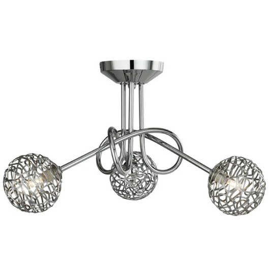 Pagazzi Kesha 3 Light Ceiling Light Polished Chrome